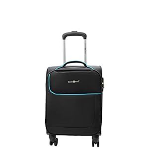 Budgetluchtvaartmaatschappij Goedgekeurde Cabinegrootte onder Seat Koffer 4 Wiel Bagage Zacht met Slot Mercury, Zwart, Cabin, Koffer