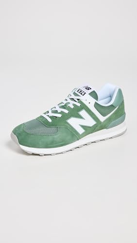 Image of New Balance Unisex 574 V2 Familiar Ground Sneaker,Green /White,Men 11.5 / Women 13