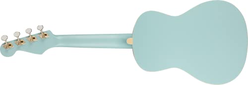Fender Avalon Ukulélé ténor Noyer Doigter Bleu Daphne - Les Beatles, Paul McCartney, John Lennon, RIngo Starr, George Harrison Fender Avalon Ukulélé ténor Noyer Doigter Bleu Daphne – Image 3