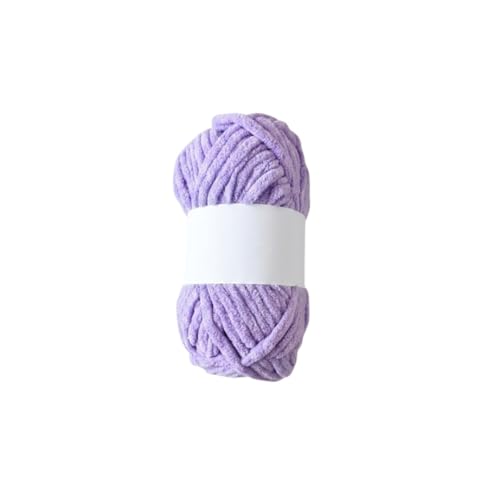 Image of Soft Chenille Yarn 100 gm Soft Velvet Wool Oon for Crochet Knitting DIY Craft Multipurpose Yarn Ball for Blanket Scarf Cushion Making (Purple) (Pastel Purple)