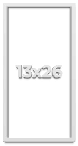 13x26 Shadow Box White Solid Pine Wood Picture Frame with Acid-Free Backing UV Acrylic & Hanging Hardware with 0.75 Inches of Usable Depth and 0.75 Inches Frame Moulding Width