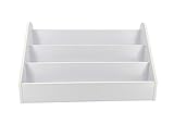 FixtureDisplays® White Countertop Book Shelf Display, Greeting Card Rack, Step Rack for Literature,...