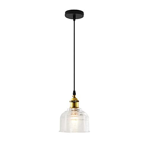 ZTTECH Lámpara colgante de cristal Claro y latón dorado de 150mm, lámpara colgante, luz de techo (Claro)