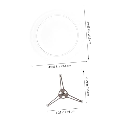 Plateau tournant micro-onde en verre avec support à roulettes Gadpiparty