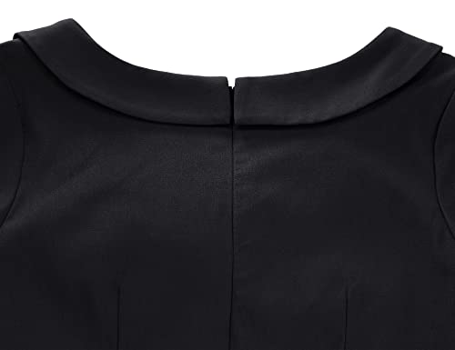 Muxxn Petite Back Split Pencil Dresses Women's Sheath Bodycon Wear To Work Office Dress (Black M) #TOP4