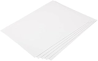 sourcing map Glitter EVA Foam Sheets White Self Adhesive Back 15.7 x 11.8 Inch 1.6mm Thickness for Crafts DIY 5 Pcs