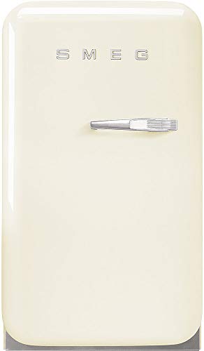 SMEG FAB5ULCR3 FAB5 Retro Mini Fridge – 50s Style Compact Small Refrigerator, 1.2 cu ft, Automatic Defrost, LED Lighting, Adjustable Shelves– Made in Italy, Cream