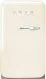 SMEG FAB5ULCR3 FAB5 Retro Mini Fridge – 50s Style Compact Small Refrigerator, 1.2 cu ft, Automatic Defrost, LED Lighting, Adjustable Shelves– Made in Italy, Cream