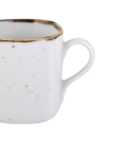Image of Hitkari Potteries Porcelain White Sparkle Coffee Mugs Set 6 | for Morning & Evening Tea /Coffee | Home & Kitchen | Coffee Cup (SL-56)