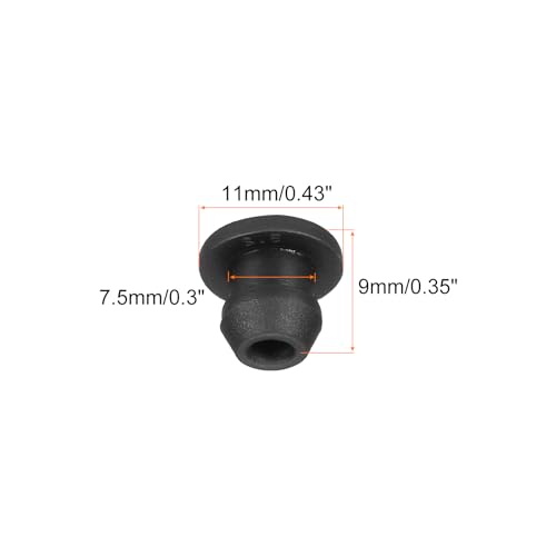 Image of Snap in Locking Hole Plugs Rubber Panel Seal Cover Drilled Silicone Caps, [for Kitchen Rubber, Waterproof Sealing Plugs] - 7.5mm /0.3in /Black /10Pcs