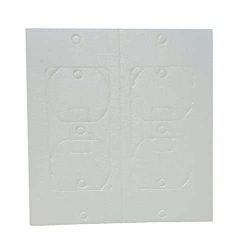 TradeGear Double Gang 10Pack Wall Plate Insulation Gasket Without Adhesive – Weather Proof Polyethylene Insulating Foam for 2Gang Switches- Multiple Cut-Outs for Light Switches, Decor, and GFCI