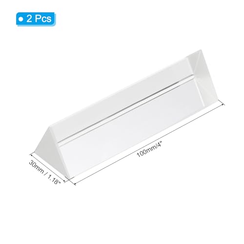 Image of PATIKIL 100mm /4 Inch Triangular Prism, 2 Pack Glass Optical Crystal Rainbow Prism for Photography Physics Teaching Lights Photo, Clear