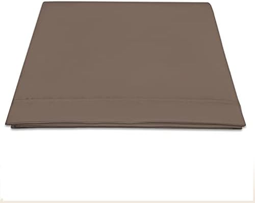 400 Thread Count Cotton King Size Fitted Sheet Dark Brown, 100% Long Staple Cotton King Bed Sheet, Soft Sateen Kingsize Fitted Bed Sheets (Chocolate 100% Cotton 40cm Deep Fitted Sheet King 160 x 200)