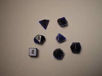 Tiger Eye Dwarven Stone 14mm Polyedral Dice Set