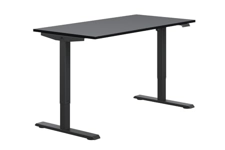 KOBI Flexi Scrivania Elettrica Regolabile 138 x 58 cm Nero - Altezza Regolabile 70-115 cm, Pannello LED a Memoria, Sistema Anticollisione