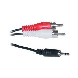 3.5 Mm Stereo Male To Two Rca Male Cable 6 Ft - 22 Awg #TOP11