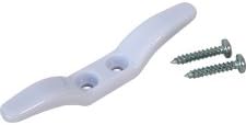 White Plastic Cord Cleat with Screws