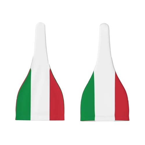 Italian Flag Print Newborn Baby Hat, Soft Top Knotted Beanie Cap, Cute Infant Headwear for 0-6 Months Welcome Party Black3