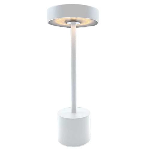 Lampada Da Tavolo Wireless Touch In Alluminio Bianco Opaco Led Roby White H30Cm