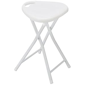 ABS-kruk en stalen poten L31 H46,5 P31 CM inklapbaar wit