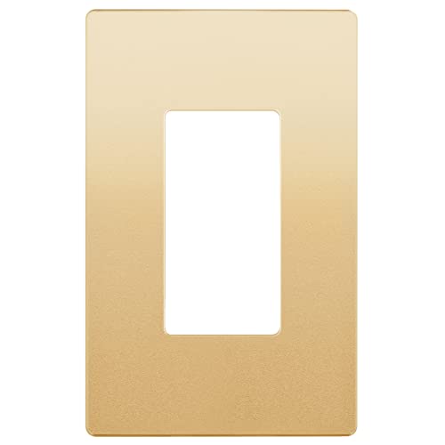 Image of LIDER Decorator Switch Cover, Screwless Wall Plate, Mid-Size 1-Gang 4.88 inch x 3.11 inch, LSWP-31M-GD, UL Listed, Thermoplastic, Matte Gold, 1-Pack
