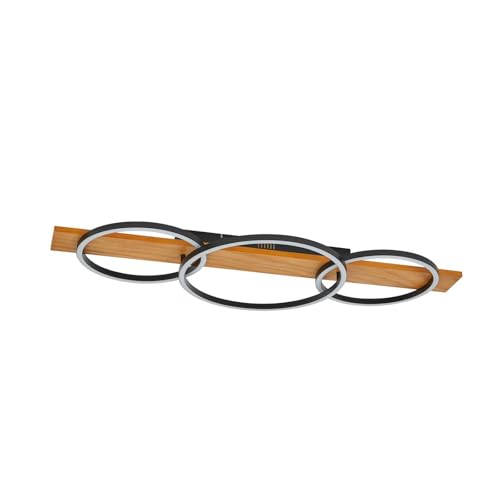 Plafonnier LED moderne marron bois luminaire de plafond salon à lampes