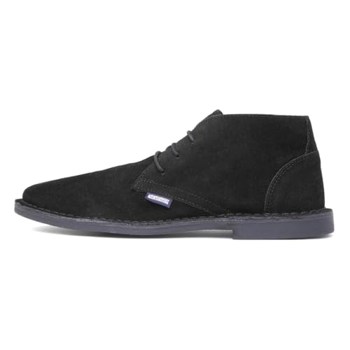 Image of Lambretta Chiswick Mens Black Leather Desert Boot - Size 10 UK - Black
