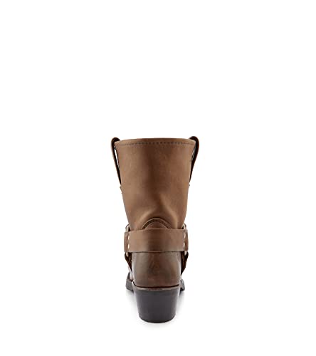 Frye Harness 8R Boots For Women Crafted From Washed And Oiled Italian Leather With Goodyear Welt Construction, Rubber Outsole, And Stacked Leather Heel – 8” Shaft Height, Smoke - 8.5M #TOP6