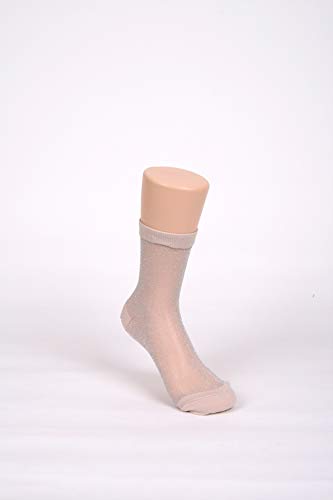 6 Pairs Glitter Sheer Mesh Transparent Socks Women - Ultrathin See Through Lace Elastic Ankle Socks #TOP5