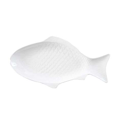 AUTSUPPL Assiette Poisson Céramique Créative Plat Élégant Multi-usage pour Restaurant et Dîner Familial