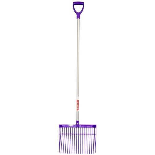 Red Gorilla Bedding Fork with D Handle Purple Lightweight For Stable Bedding Mucking Out Pitchfork for Hay and Garden Compost 157cm Long