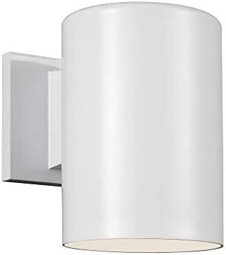 Sea Gull Lighting Generation 8313801-15/T Contemporary Modern One Light Wall Lantern from Seagull-Outdoor Cylinders Collection in White Finish