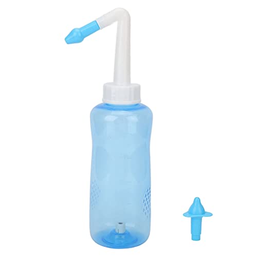 Bottiglia di lavaggio nasale da 500 ml, irrigazione nasale a pressione per adulti e bambini cura nasale con 2 ugelli