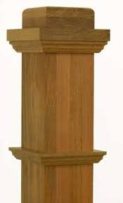 Amish Made 4075S Solid Red Oak Plain Box Newel Post #TOP6