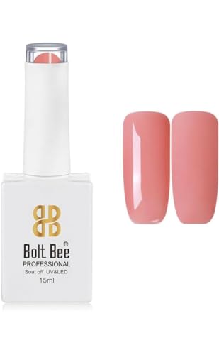 Image of BOLT BEE 15ML Gel Nail Polish 1Pc Clear Pink Glitter Nail Polish Soak Off UV LED Nail Gel Polish Nail Art Starter Manicure Salon DIY at Home, 0.5 OZ (1) (115)
