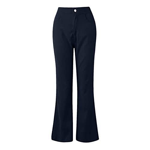 Pantalon évasé en velours côtelé avec sa taille haute extensible confortable - 3
