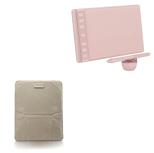 BoxWave Case Compatible with Huion Inspiroy 2S - Velvet Pouch Stand, Velour Slip Sleeve Built-in Foldable Kickstand - Tan