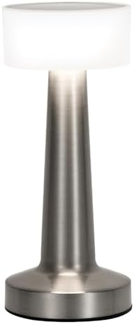 Cordless Table Lamp with Touch Control,2800mAH Rechargeable Battery Operated Desk Lamp,3 Color Dimmable Small Portable Bedside Lamps for Bedroom Dining Room Patio Restaurant Bar Hotel Silver