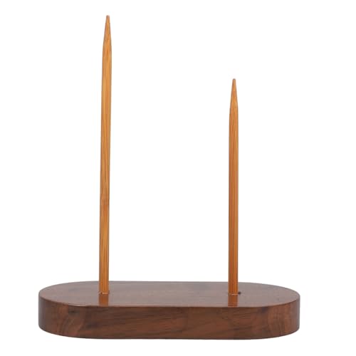 HAPINARY Desk Receipt Holder Spike Solid Wood Bill Organizer Receipt Storage Holder Check Fork Office Supplies