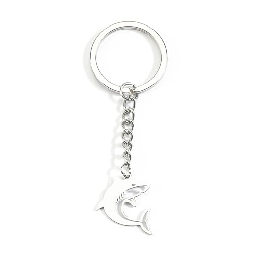 Gallkeat Hai Schlüsselanhänger, Shark Schlüsselanhänger, Tiere Keychain für Tierliebhaber, Handtaschen Zubehör Silber