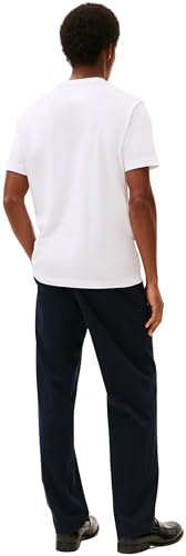 Tommy Hilfiger Camiseta de Manga Corta Hombre Linear Flag Graphic Regular Fit, Blanco (White), L