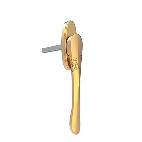 Manilla para Ventana Ventana abatible de aleación de aluminio, manija de ventana, puerta plegable, manija de acero cuadrada plana delgada (Color : GOLD)