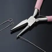5 Inch Concave and Round Nose pincers with Cutter Round Concave forceps Wire Looping Pliers Wire Bending tongs Mini Precision Pliers