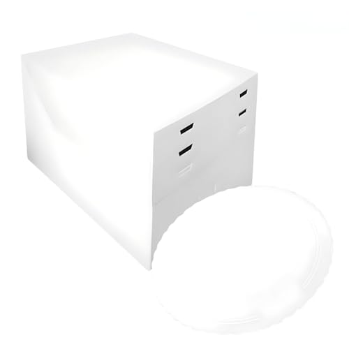 GLOTOMANIA SL SET 10 CAJAS PARA TARTA ALTURAS AJUSTABLES + BASES REDONDAS PLATA - 24 CM Ø (BASE BLANCA)