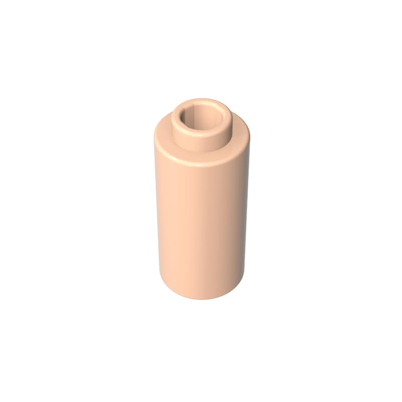71075 Round Brick Brick Round 1x1x1 2/3 50 Pieces GDS-1574 Compatible with Lego Building Blocks Color:Light Nougat — image 1