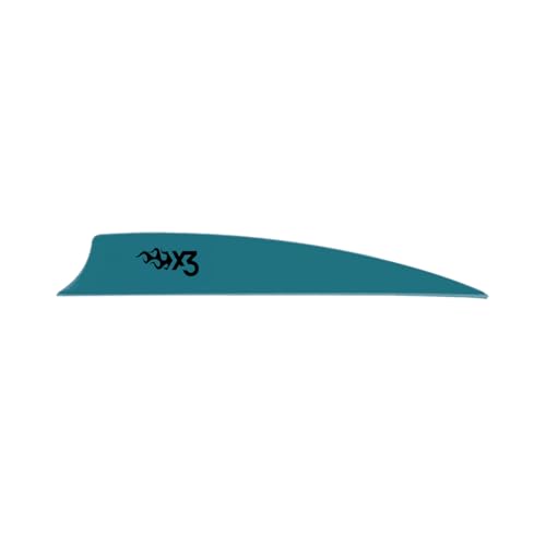 Bohning X3 Vane 8,9 cm empennage rigide bleu sarcelle pour une trajectoire stable