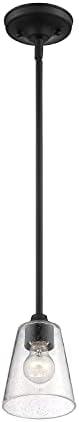 NUVO 60/7280 Bransel Light Fixture, 1Lt Mini Pendant, Matte Black