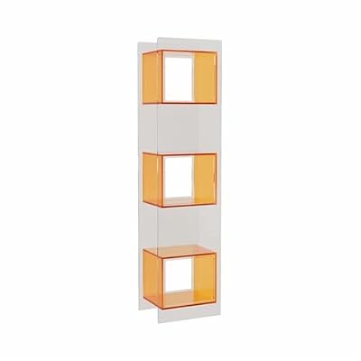 CFGH6FDF Office Light Luxury Simple Acrylic Bookshelf Multi-Tier Vertical Open Both Ends Shelving Unit Freestanding Book Shelf(Orange)