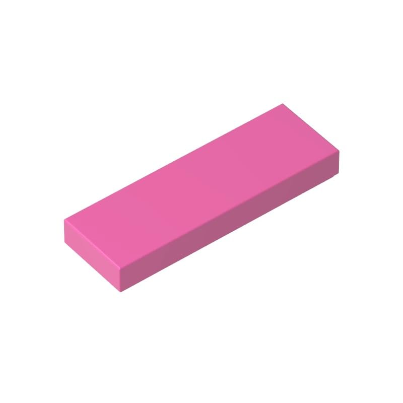 Gobricks 63864 Foundation Plate Tile 1x3 50 Pieces GDS-562 Compatible with Lego Building Blocks Color:Dark Pink โ image 1