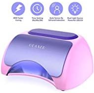 48W Gel Nail Polish Dryer Kit with UV LED Nail Light Curing Lamp for Gel Nails, Automatic Sensor, Pull-down Cover, Three Timer Settings - Pink